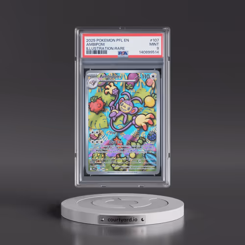 2025 Pokémon Pfl EN-Phantasmal Flames #107 Ambipom - Illustration Rare (PSA 9 MINT)
