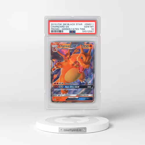 2019 Pokémon SM Black Star Promo #SM211 Charizard GX - Holo Hidden Fates Tins (PSA 10 GEM MINT)