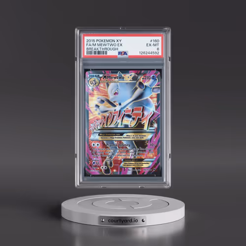2015 Pokémon XY Breakthrough #160 M Mewtwo EX - Holo Full Art (PSA 6 EX-MT)