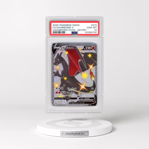 2020 Pokémon Sword & Shield Champion's Path #079 Charizard V - Holo Full Art Secret (PSA 10 GEM MINT)
