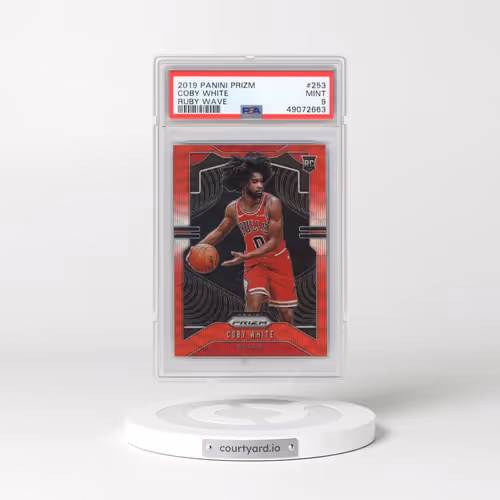 2019 Panini Prizm #253 Coby White - Ruby Wave (PSA 9 MINT)