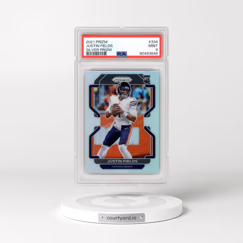2021 Panini Prizm #334 Justin Fields - Silver Prizm (PSA 9 MINT)