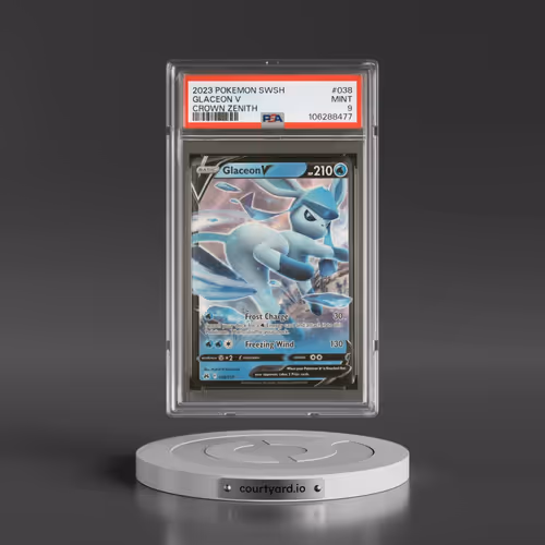 2023 Pokémon Sword and Shield Crown Zenith #038 Glaceon V - Holo (PSA 9 MINT)