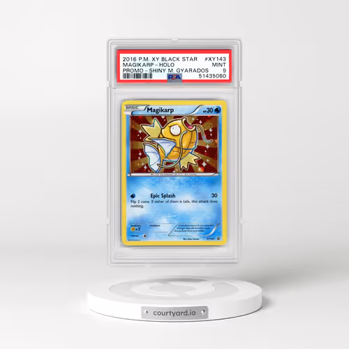 2016 Pokémon XY Black Star Promo #XY143 Magikarp - Holo Shiny Mega Gyarados (PSA 9 MINT)