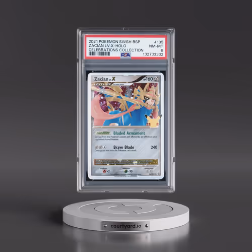 2021 Pokémon Swsh Black Star Promo #135 Zacian LV.X - Holo Celebrations Collection (PSA 8 NM-MT)