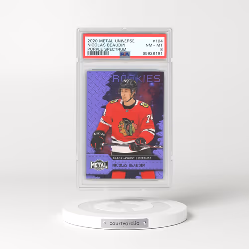 2020 Skybox Metal Universe #104 Nicolas Beaudin - Purple Spectrum (PSA 8 NM-MT)