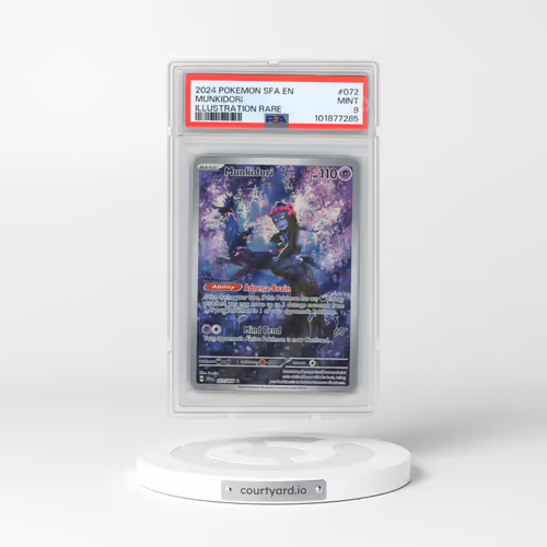 2024 Pokémon Sfa EN-Shrouded Fable #072 Munkidori - Illustration Rare (PSA 9 MINT)