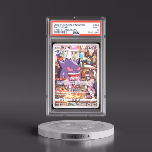 2022 Pokémon Sword & Shield Dark Phantasma #074 Gengar - Full Art (PSA 9 MINT)