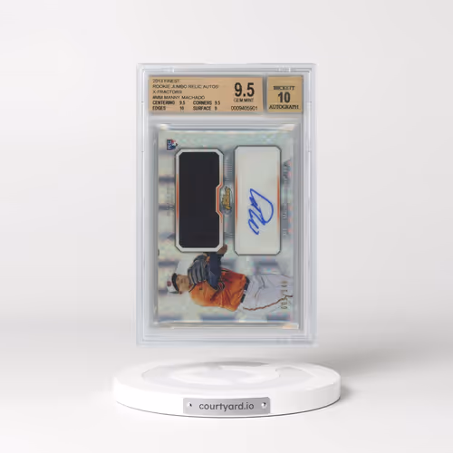 2013 Finest Rookie Jumbo Relic Autographs X-Fractors #MM Manny Machado (BGS 9.5 GEM MINT)