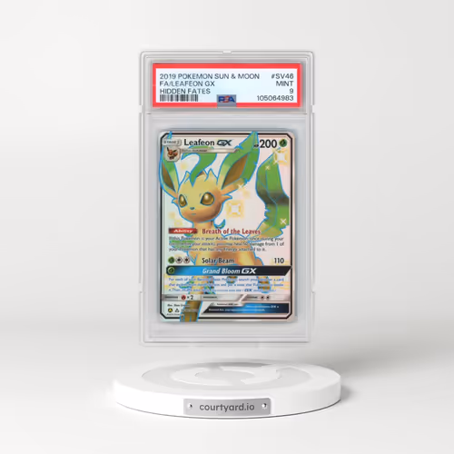 2019 Pokémon Sun & Moon Hidden Fates #SV46 Leafeon GX - Holo Full Art (PSA 9 MINT)