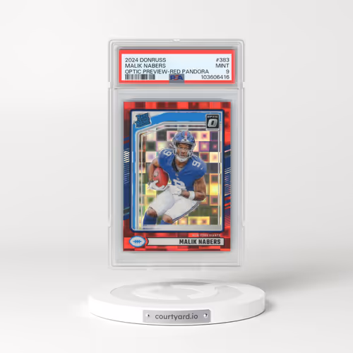 2024 Panini Donruss #383 Malik Nabers - Optic Preview-Red Pandora (PSA 9 MINT)