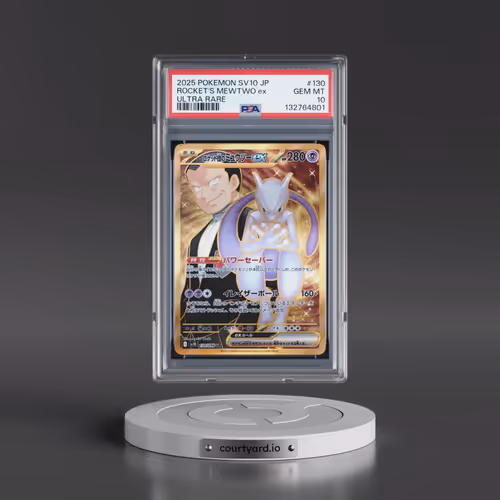 2025 Pokémon SV10-Glory of Team Rocket #130 Team Rocket's Mewtwo EX - Holo Ultra Rare (PSA 10 GEM MI