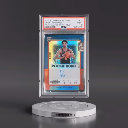 2021 Panini Contenders Optic #132 Quentin Grimes - Variation-Autograph-Red (PSA 9 MINT)