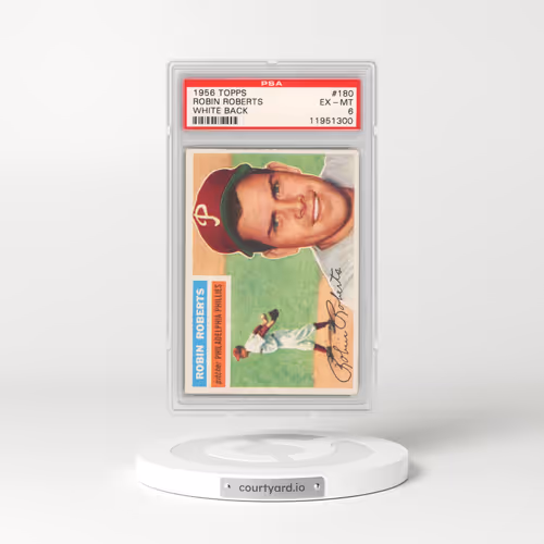 1956 Topps #180 Robin Roberts - White Back (PSA 6 EX-MT)