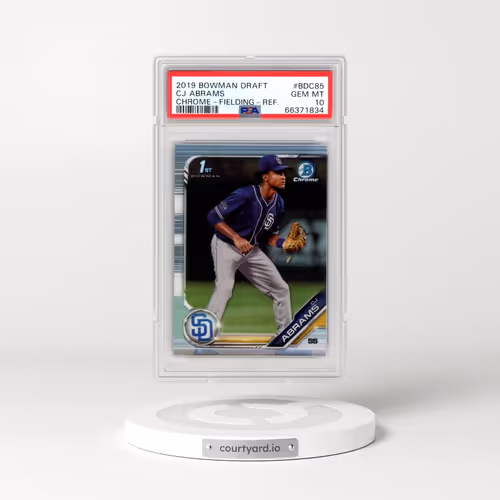 2019 Bowman Draft #BDC85 CJ Abrams - Chrome-Fielding-Refractor (PSA 10 GEM MINT)