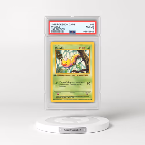 1999 Pokémon Game #69 Weedle - 1st Edition (PSA 8 NM-MT)
