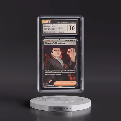 2023 Scarlet & Violet 151 - MEW EN #197/165 Giovanni's Charisma - Ultra Rare Holo (CGC 10 GEM MINT)