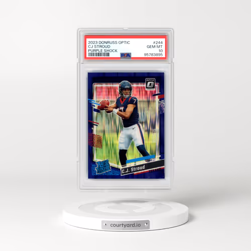 2023 Panini Donruss Optic #244 CJ Stroud - Purple Shock (PSA 10 GEM MINT)