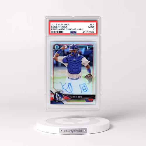 2018 Bowman Prospect Autographs Chrome #KR Keibert Ruiz - Refractor (PSA 9 MINT)