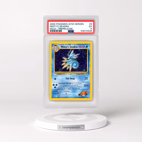 2000 Pokémon Gym Heroes #9 Misty's Seadra - Holo-Prerelease (PSA 5 EX)