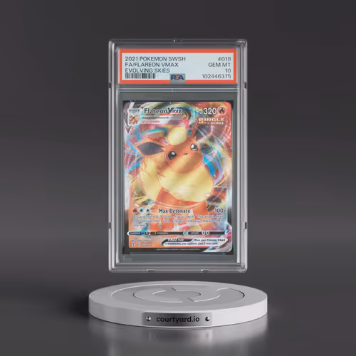 2021 Pokémon Sword & Shield Evolving Skies #018 Flareon Vmax - Full Art (PSA 10 GEM MINT)