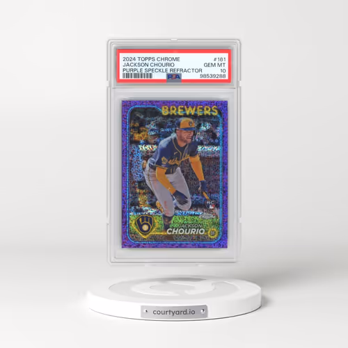 2024 Topps Chrome #161 Jackson Chourio - Purple Speckle Refractor (PSA 10 GEM MINT)