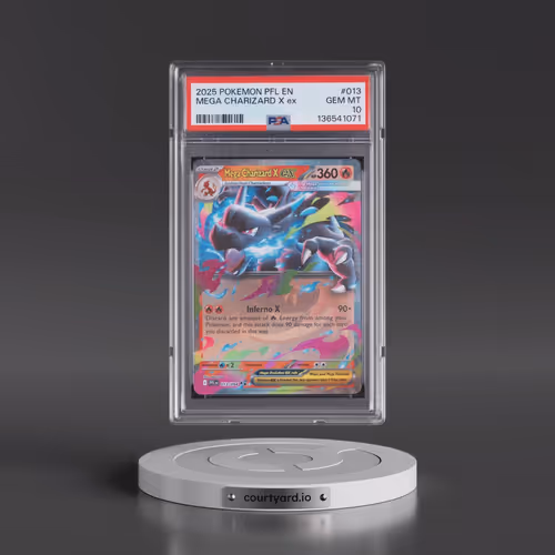 2025 Pokémon Pfl EN-Phantasmal Flames #013 Mega Charizard X EX - Holo (PSA 10 GEM MINT)