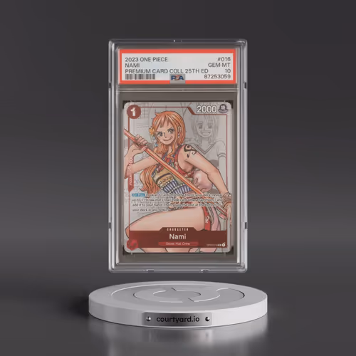 2023 One Piece Premium Bandai Premium Card Collection 25th Edition #016 Nami (PSA 10 GEM MINT)