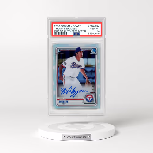 2020 Bowman Draft Chrome Draft Picks Autographs #CDATSA Thomas Saggese - Refractor (PSA 10 GEM MINT)