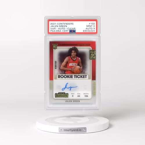2021 Panini Contenders #102 Jalen Green - Variation-Autograph-Clear (PSA 9 MINT)