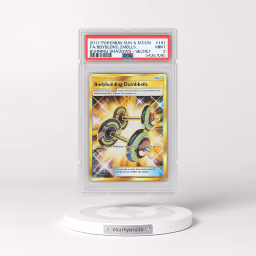 2017 Pokémon Sun & Moon Burning Shadows #161 Bodybuilding Dumbbells - Full Art Secret (PSA 9 MINT)