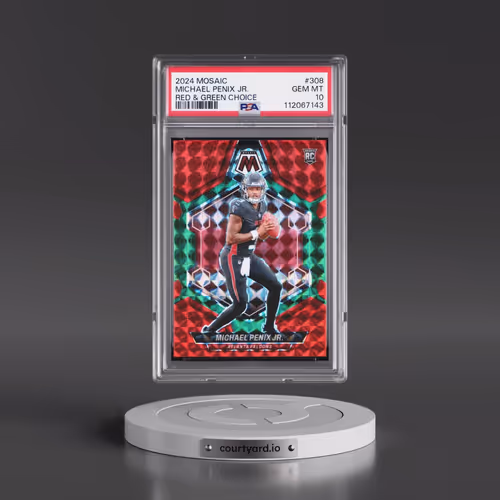 2024 Panini Mosaic #308 Michael Penix Jr. - Red & Green Choice (PSA 10 GEM MINT)