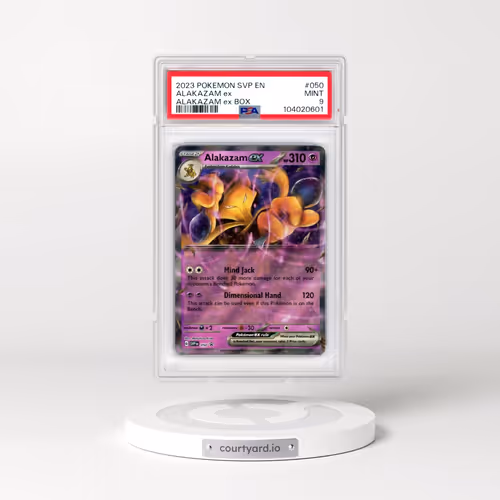 2023 Pokémon Svp EN-SV Black Star Promo #050 Alakazam EX - Holo Alakazam EX Box (PSA 9 MINT)