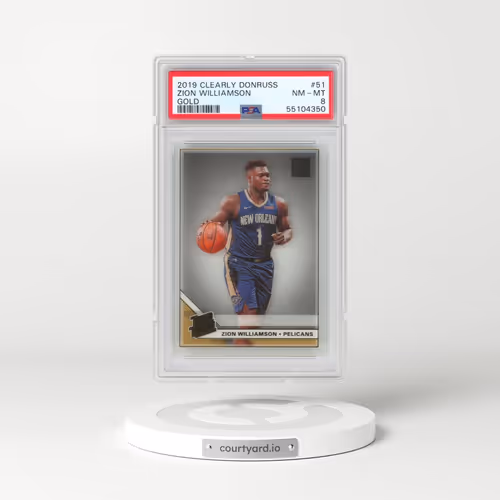 2019 Panini Clearly Donruss #51 Zion Williamson - Gold (PSA 8 NM-MT)