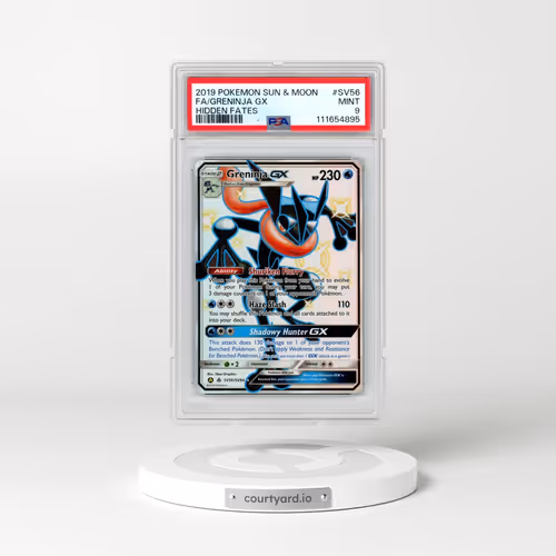 2019 Pokémon Sun & Moon Hidden Fates #SV56 Greninja GX - Holo Full Art (PSA 9 MINT)