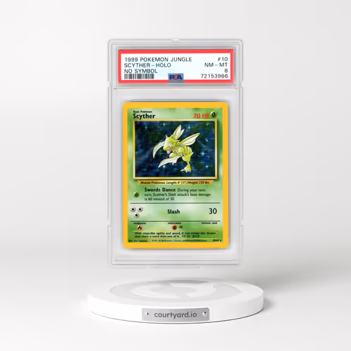1999 Pokémon Jungle #10 Scyther - Holo No Symbol (PSA 8 NM-MT)