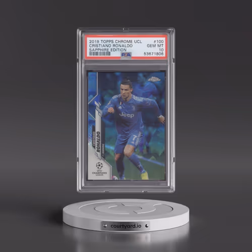 2019 Topps Chrome UEFA Champions League Sapphire Edition #100 Cristiano Ronaldo (PSA 10 GEM MINT)