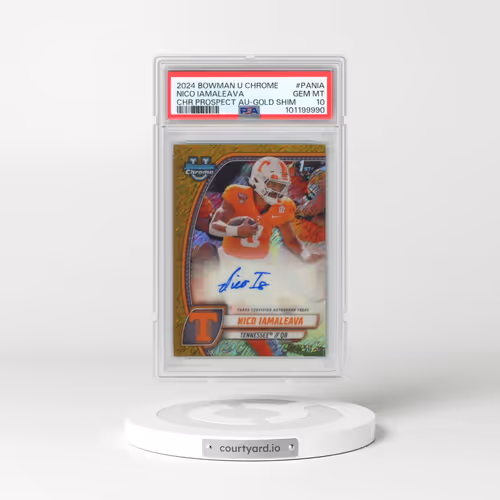 2024 Bowman University Chrome Bowman Chrome Prospect Autographs #PANIA Nico Iamaleava - Gold Shimmer (PSA 10 GEM MINT)