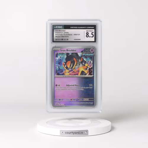 2025 Prismatic Evolutions - PRE EN #046/131 Iron Boulder - Master Ball Holo (CGC 8.5 NM-MT+)