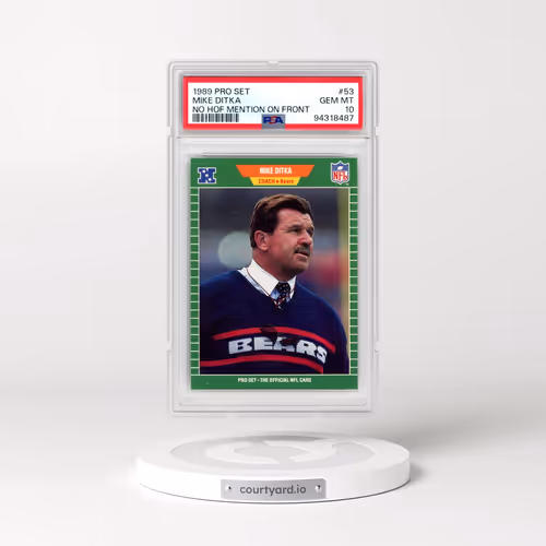 1989 Pro Set #53 Mike Ditka - No HOF Mention on Card Front (PSA 10 GEM MINT)