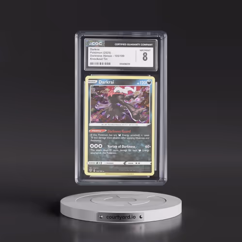 2020 Darkness Ablaze #105/189 Darkrai - Knockout Tin (Cosmos Holo) (CGC 8 NM-MT)