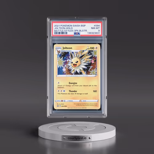 2021 Pokémon Swsh Black Star Promo #094 Jolteon - Holo Battle Styles Three Pack Blisters (PSA 8 NM-M