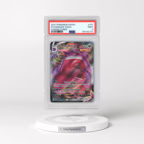 2021 Pokémon Sword & Shield Fusion Strike #157 Gengar Vmax - Full Art (PSA 9 MINT)