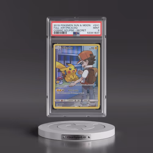 2019 Pokémon Sun & Moon Cosmic Eclipse #241 Pikachu - Full Art Secret (PSA 9 MINT)