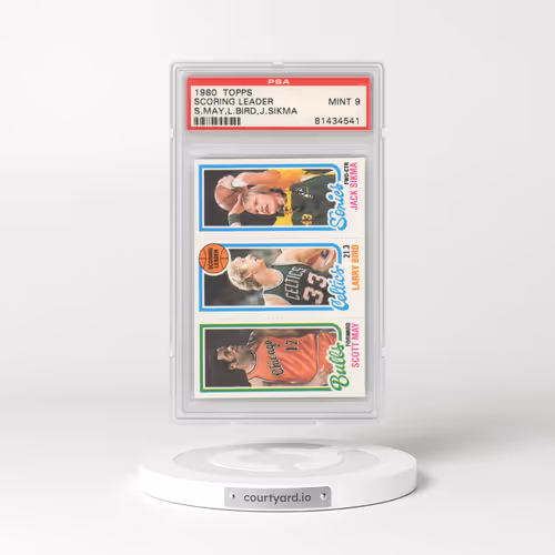 1980 Topps #98 Scoring Leader - S.May,L.Bird,J.Sikma (PSA 9 MINT)