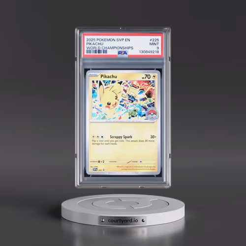 2025 Pokémon Svp EN-SV Black Star Promo #225 Pikachu - World Championships (PSA 9 MINT)