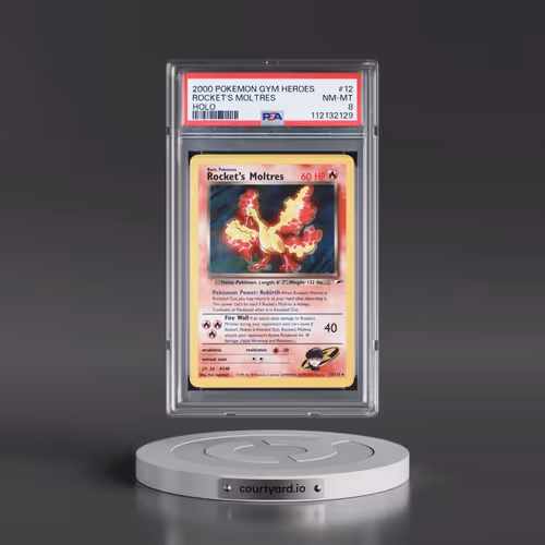 2000 Pokémon Gym Heroes #12 Rocket's Moltres - Holo (PSA 8 NM-MT)