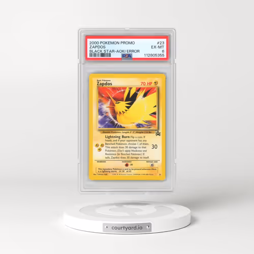 2000 Pokémon Promo Black Star #23 Zapdos - Toshinao Aoki Error (PSA 6 EX-MT)