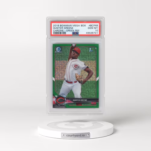2018 Bowman Mega Box Chrome #BCP48 Hunter Greene - Green Refractor (PSA 10 GEM MINT)