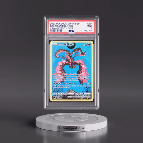 2023 Pokémon Swsh Black Star Promo #284 Galarian Moltres - Crown Zenith Tins (PSA 9 MINT)